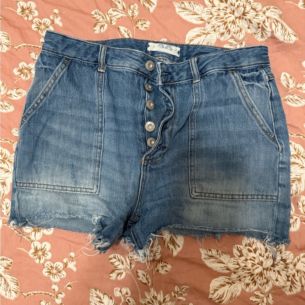 Free People Blue Jean Shorts